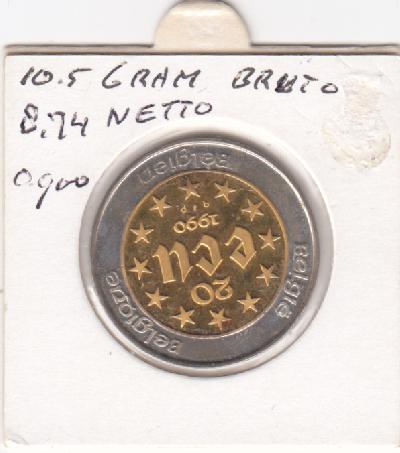 Beschrijving: 20 Ecu BAUDOUIN(10,50 gr. 0,900)(netto gold 8.74)